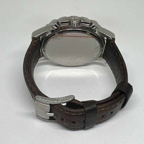Fossil Dean FS4828 Men Brown Leather Analog Black Dial Chronograph Watch HME362 - Picture 10 of 11
